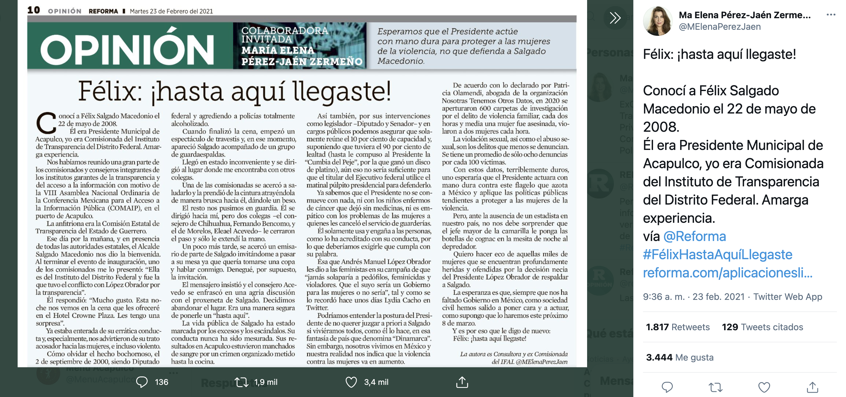 Publican otra denuncia por acoso en contra de Félix Salgado