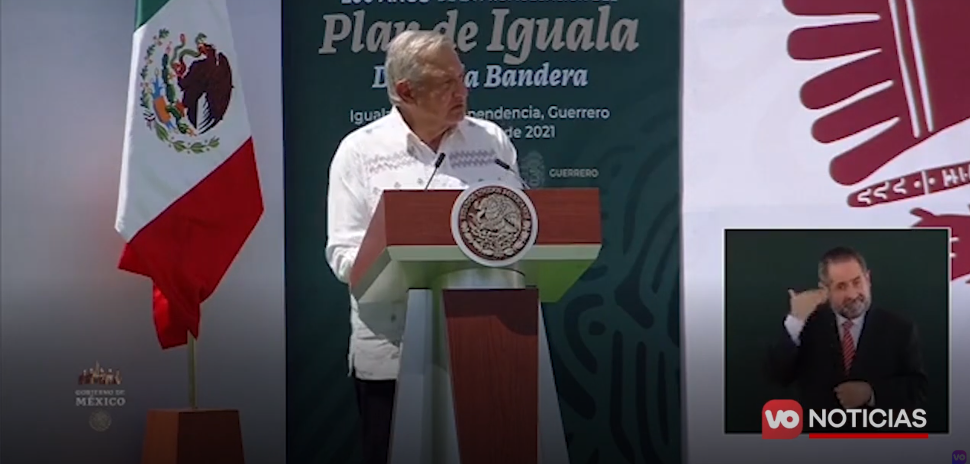 VIDEO: Conmemora AMLO día de la bandera y el 200 aniversario del plan de Iguala en Guerrero
