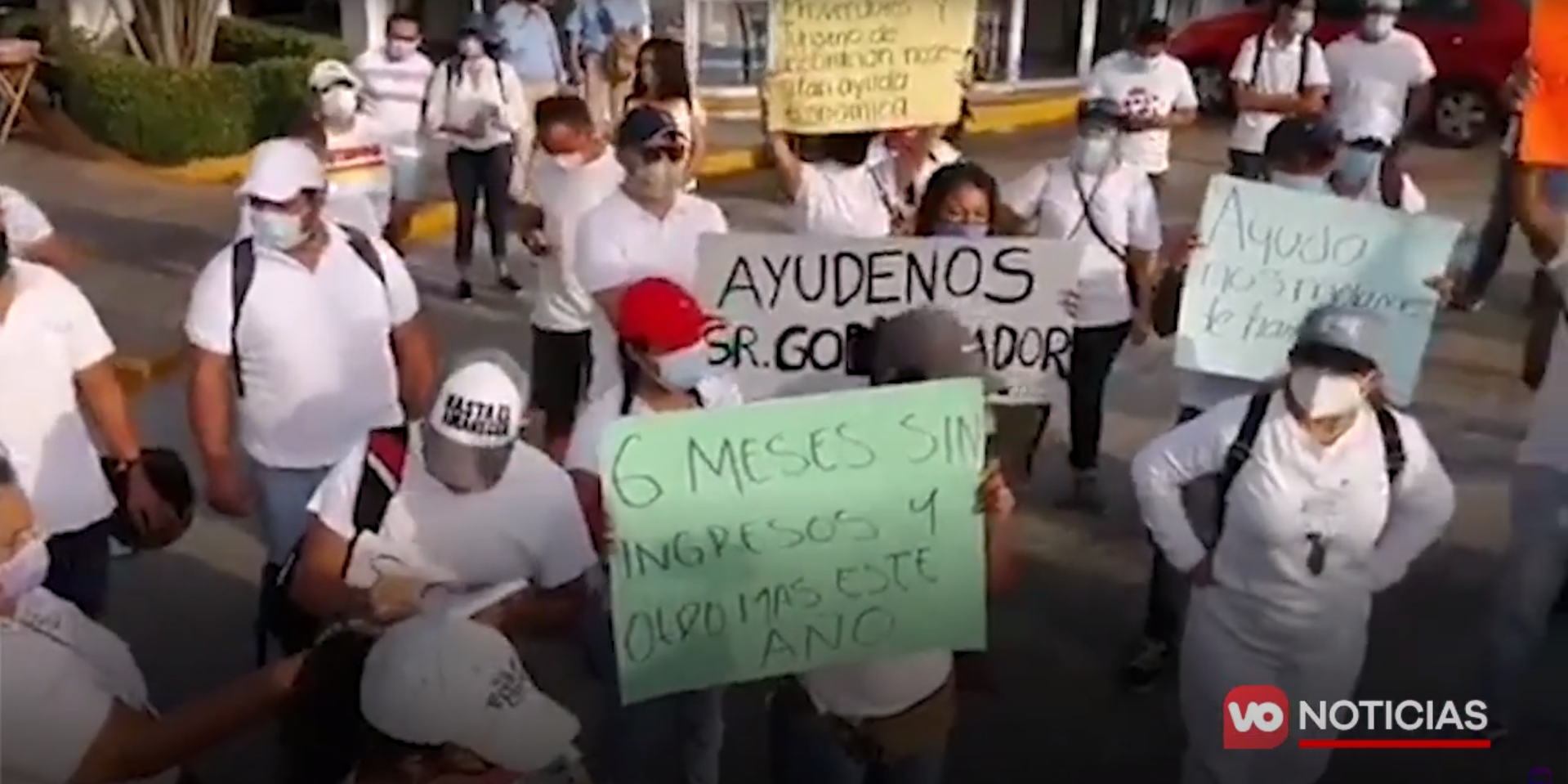 VIDEO: Protestan empresarios de eventos sociales en avenida Costera; piden apoyos al estado