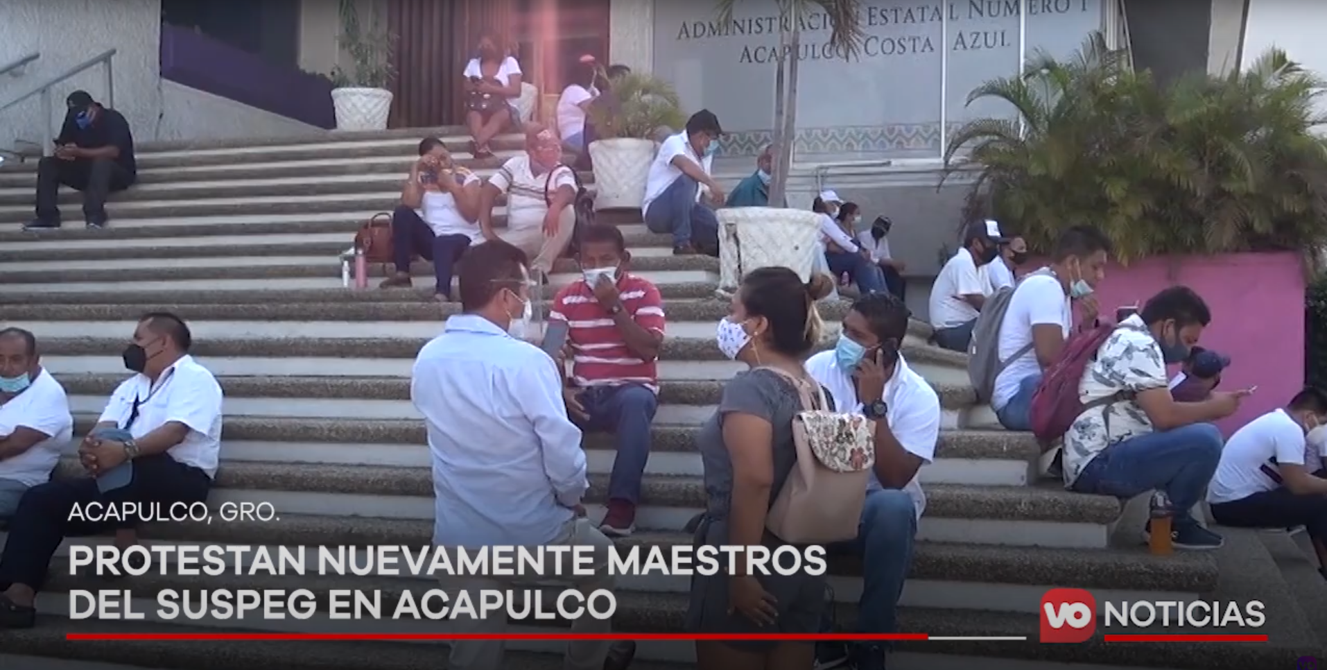 VIDEO: Protestan nuevamente maestros del SUSPEG en Acapulco; piden basificaciones