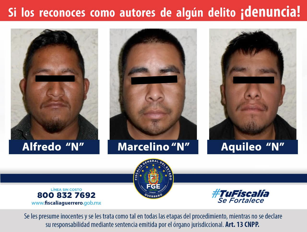 FGE logra sentencia de 50 años contra tres secuestradores en Tlapa