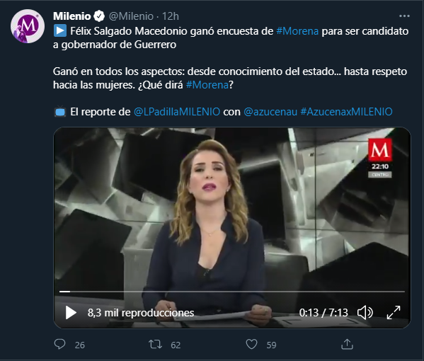 Una encuesta filtrada a Milenio Televisión da la victoria a Salgado Macedonio