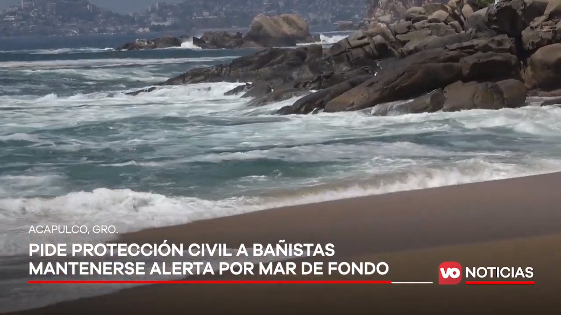 VIDEO: Pide Protección Civil a bañistas mantenerse alerta por mar de fondo