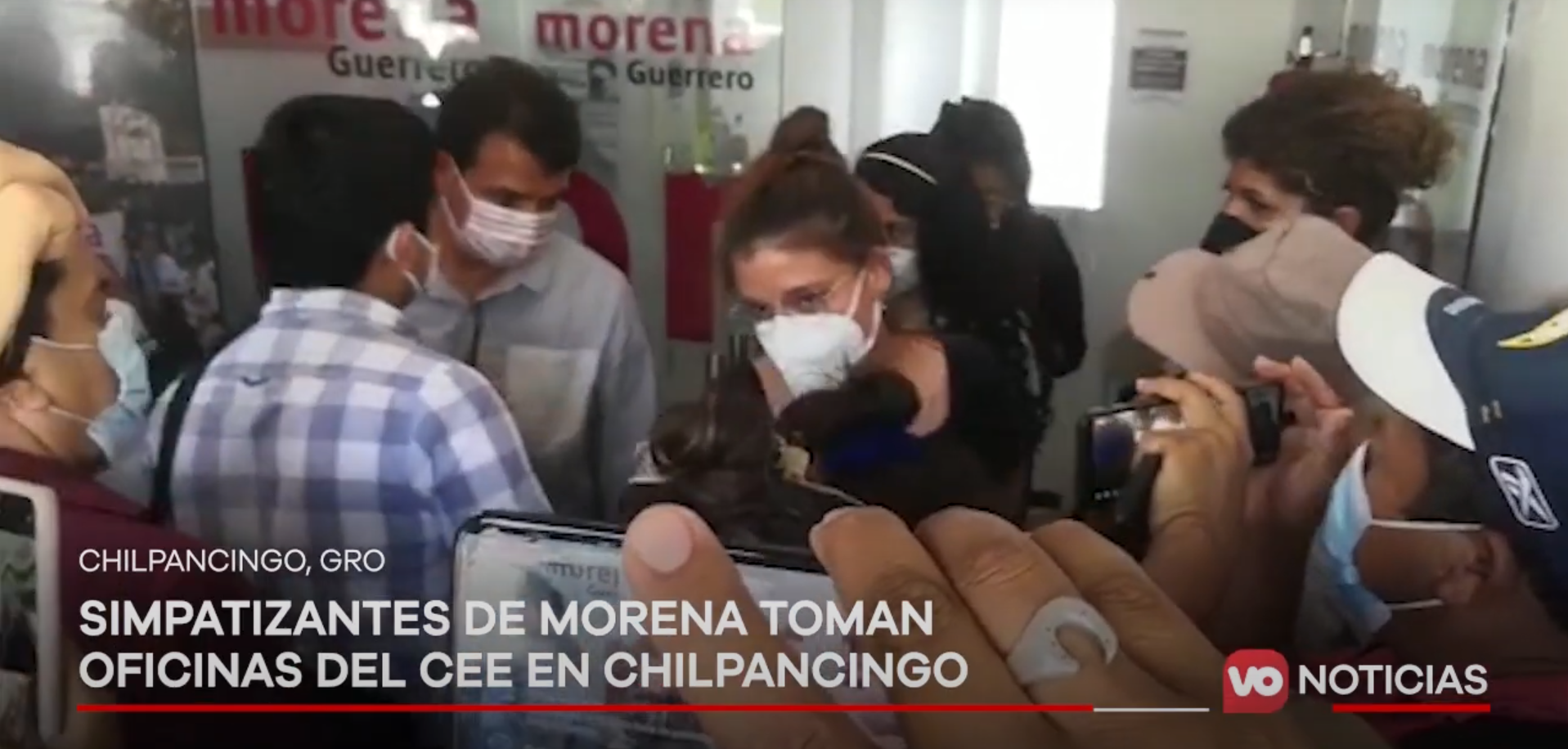 VIDEO: Simpatizantes de Morena toman oficinas del CEE en Chilpancingo