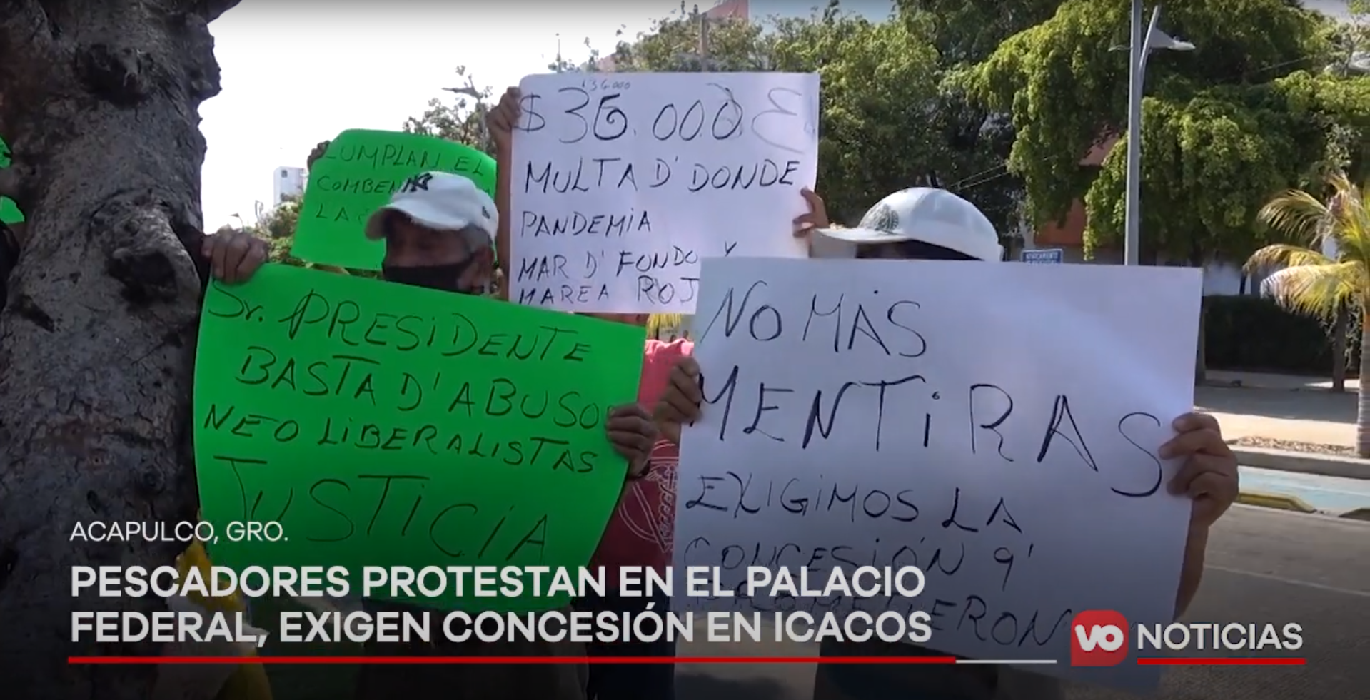 VIDEO: Protestan pescadores en Palacio Federal de Acapulco; exigen concesión en Icacos