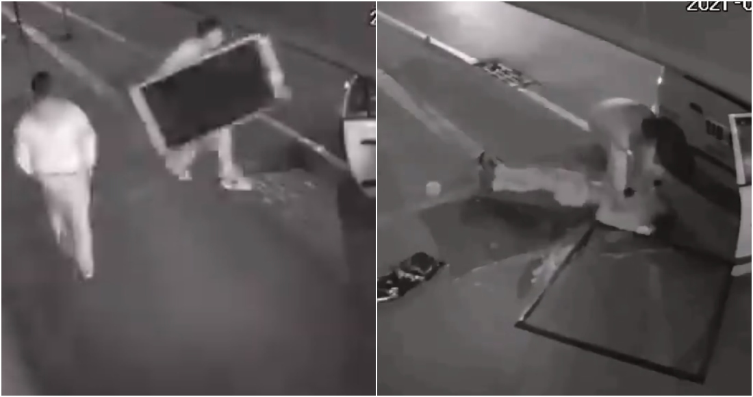 Ladrón cae de segundo piso, se lo llevan inconsciente