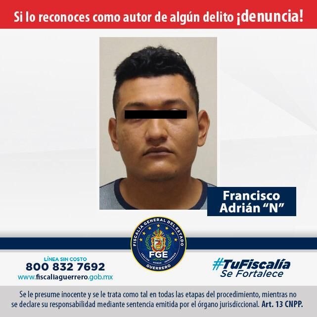 Fiscalía logra prisión preventiva contra de Francisco «N»