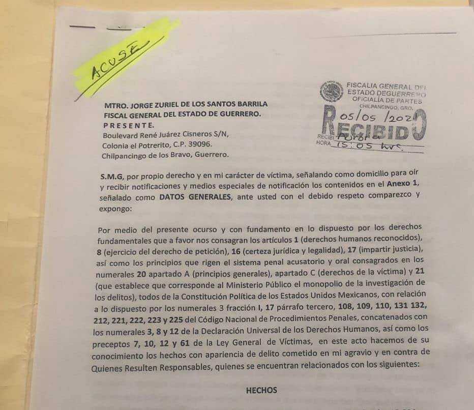 Presenta Salomón Majul denuncia por intento de secuestro en Taxco