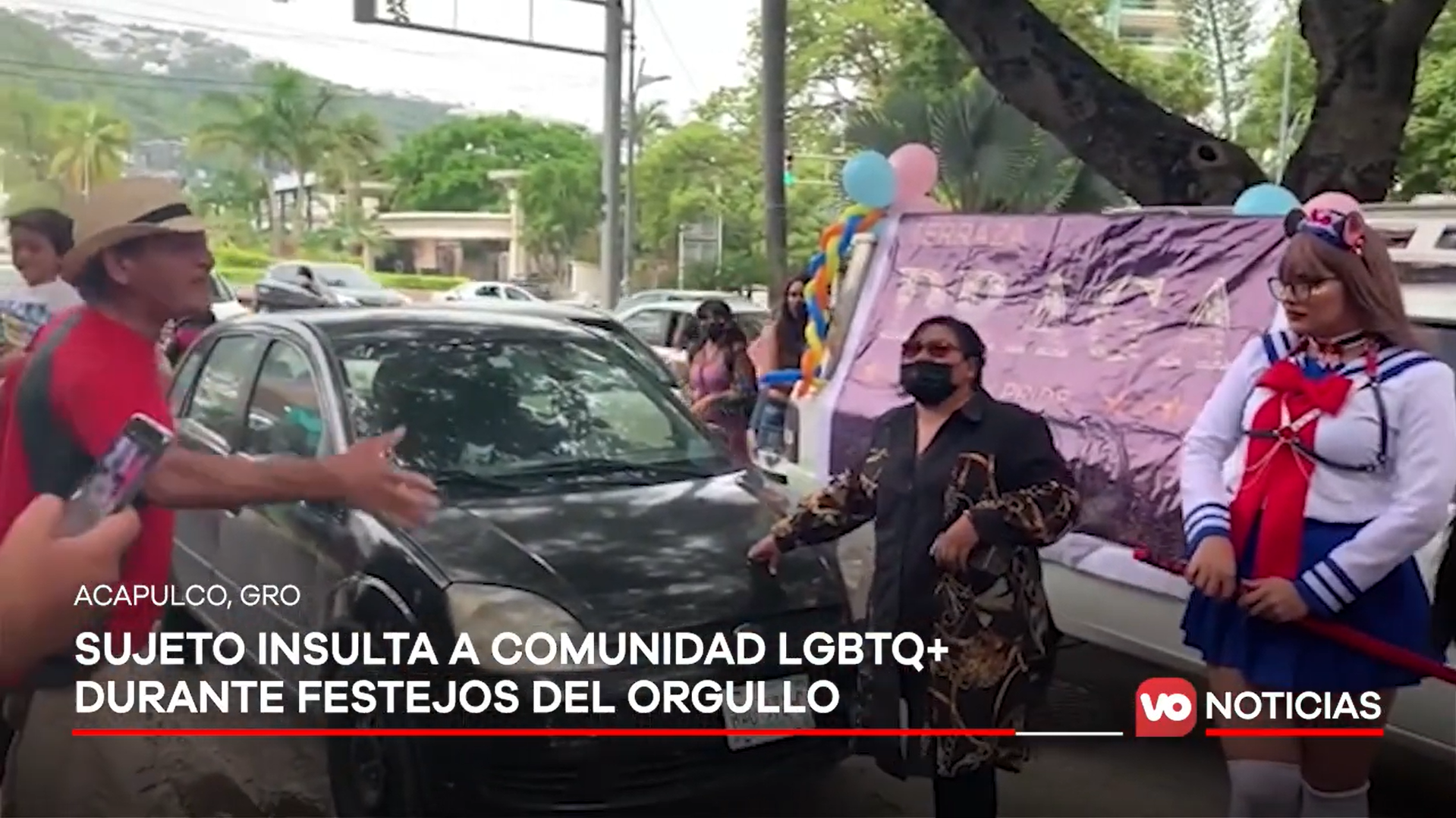 VIDEO: Sujeto insulta a comunidad LGBT durante festejos del orgullo en Acapulco