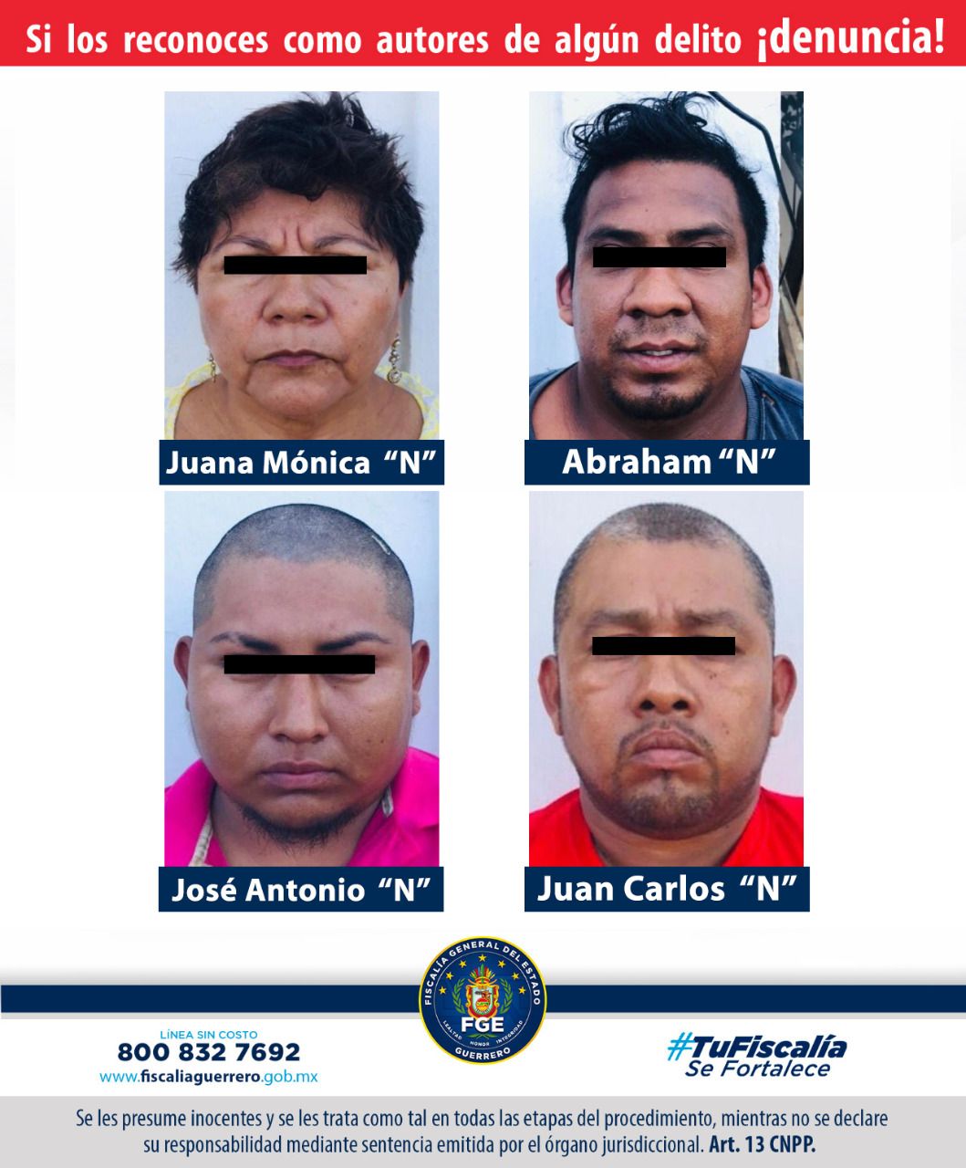 Sentencian con 50 años de prisión a 4 personas en Ometepec por secuestro agravado