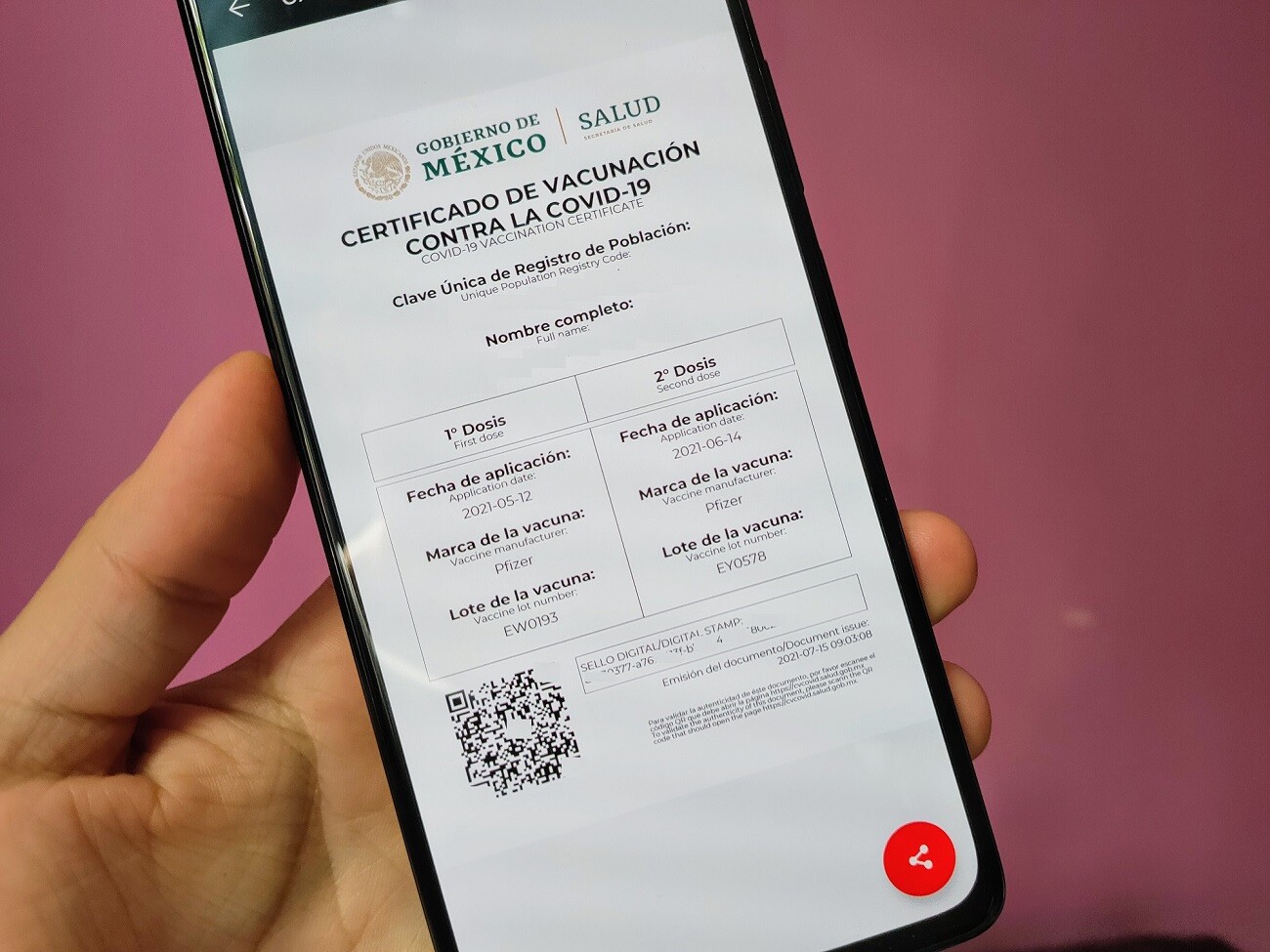 ¿Cómo obtener el certificado de vacunación por WhatsApp?