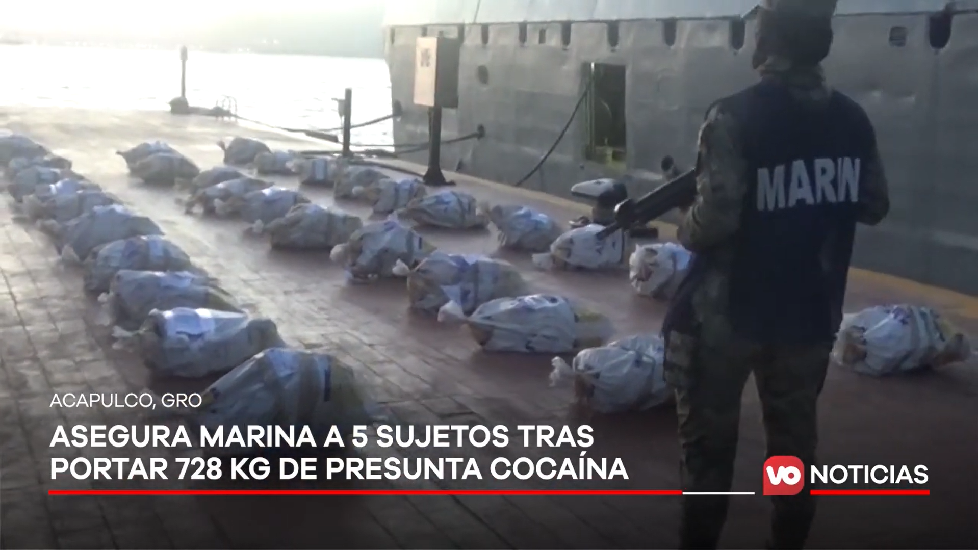 VIDEO: Asegura Marina a 5 sujetos tras portar 728 kg de presunta cocaína