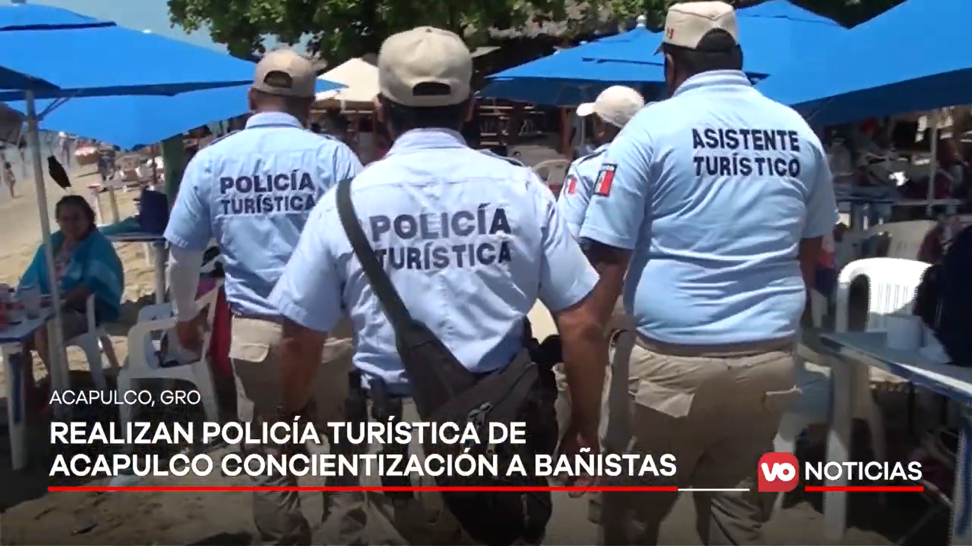VIDEO: Realizan Policía Turística de Acapulco concientización a bañistas sobre medidas sanitarias