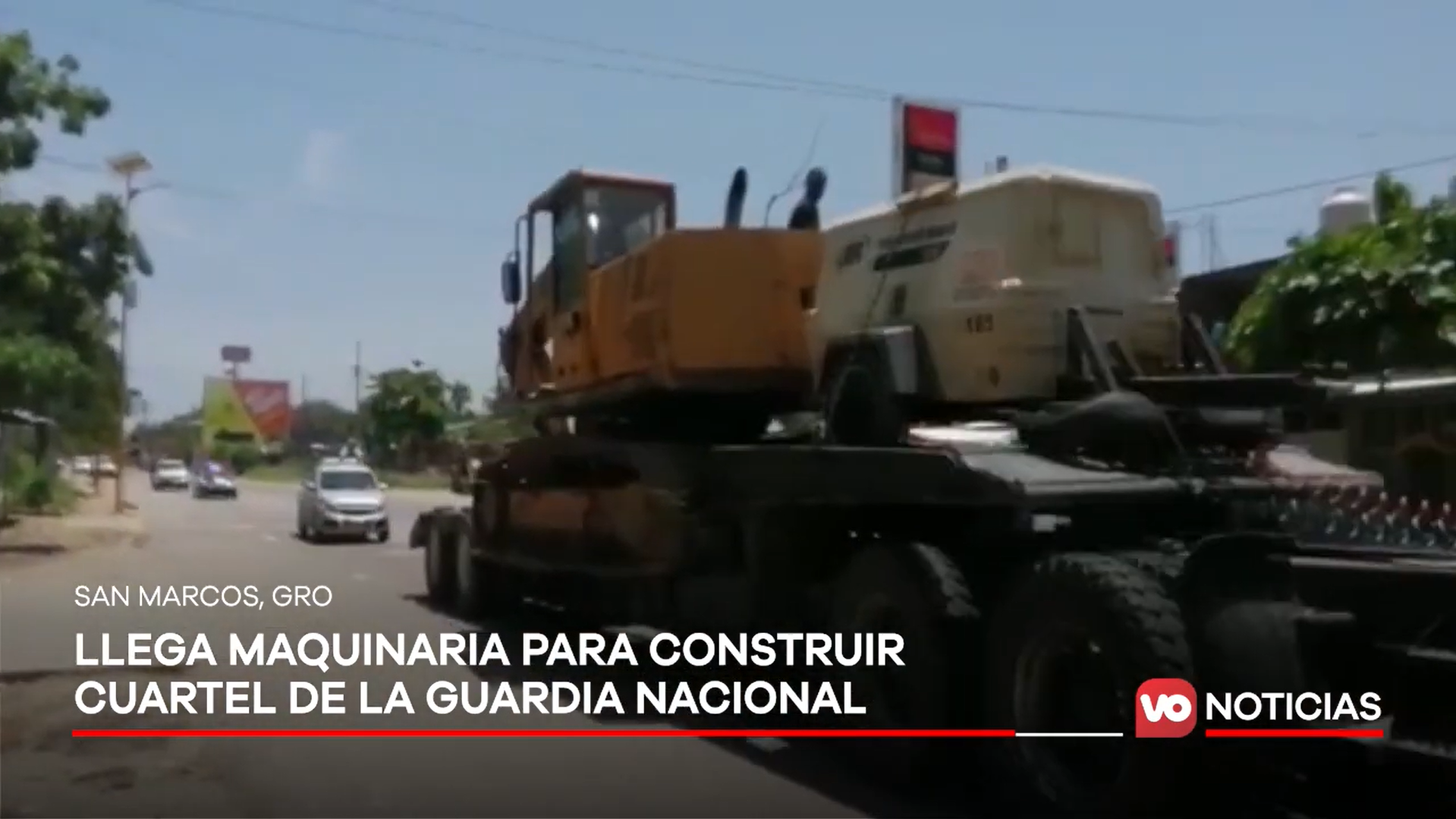 VIDEO: Llega maquinaria para construir cuartel de la Guardia Nacional en San Marcos