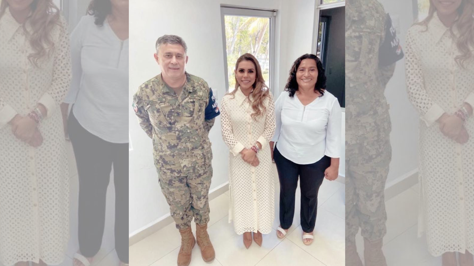 Evelyn Salgado y Abelina López se reúnen en la 8ª Región Naval