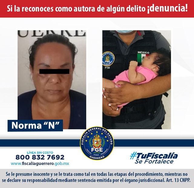 Capturan en flagrancia a mujer que sustrajo a recién nacida