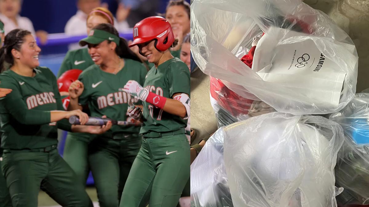 Equipo de sóftbol mexicano tira su uniforme a la basura