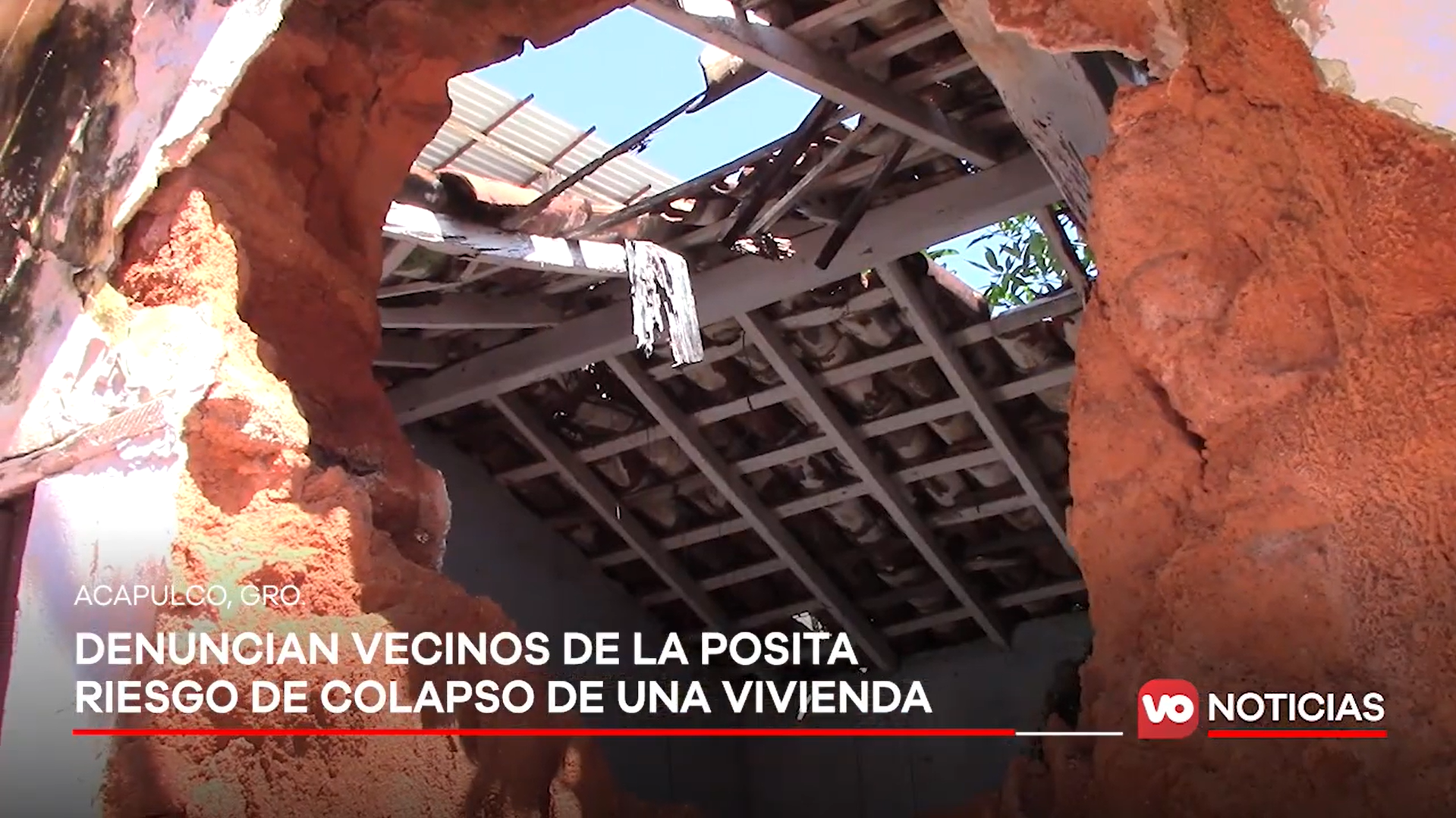 VIDEO: Denuncian vecinos de La Posita riesgo de colapso de una vivienda