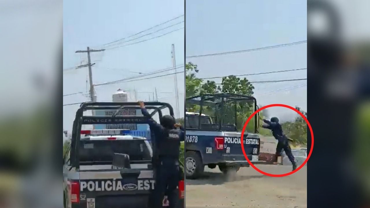 Policía de Oaxaca cae de patrulla durante traslado de presunto feminicida
