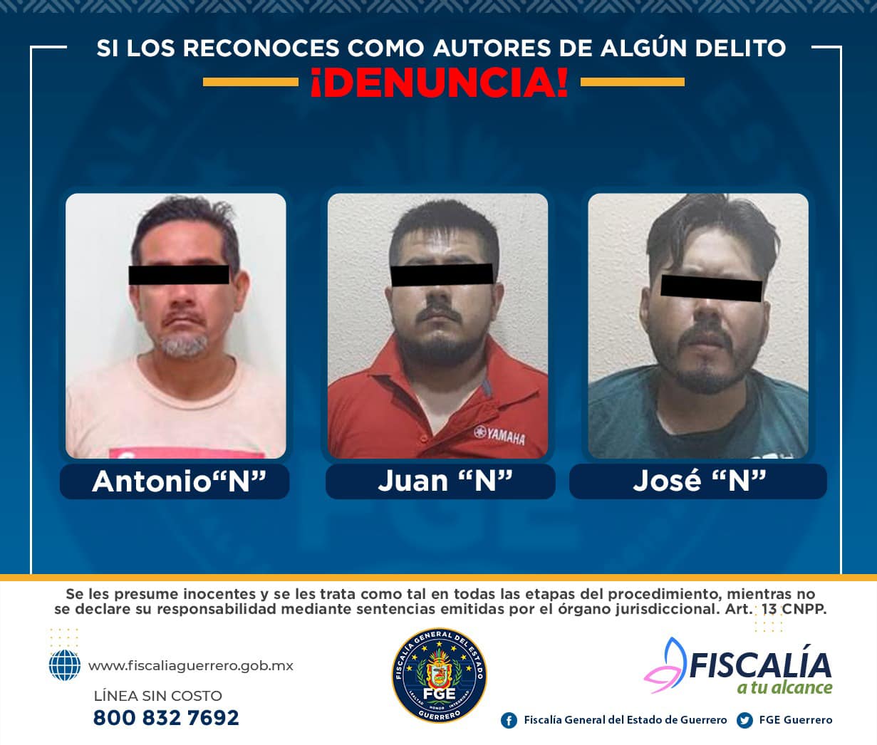 FGE desarticula una banda de secuestradores y extorsionadores en Atoyac de Álvarez