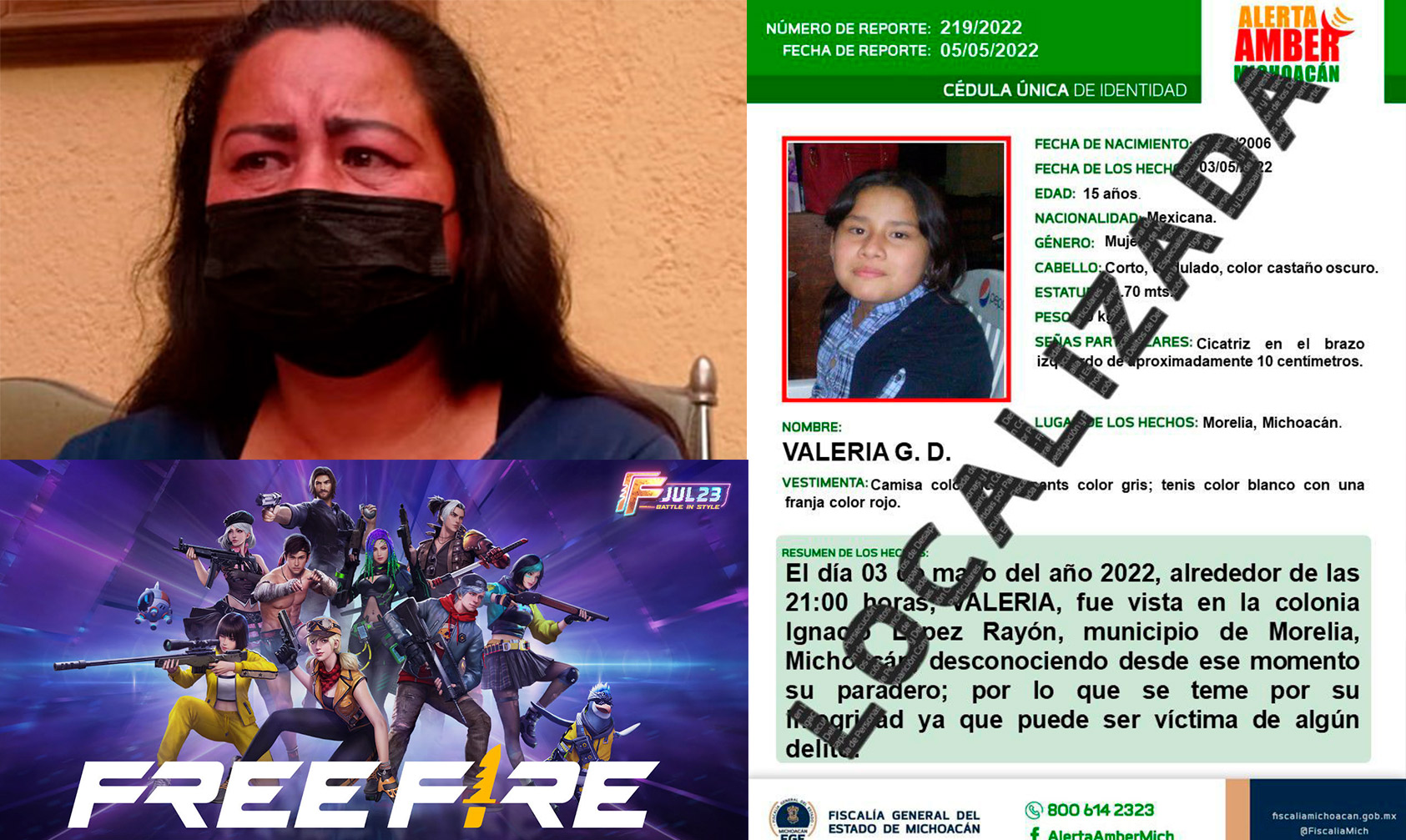 Menor de Morelia es localizada en Guerrero; la engañaron jugando Free Fire