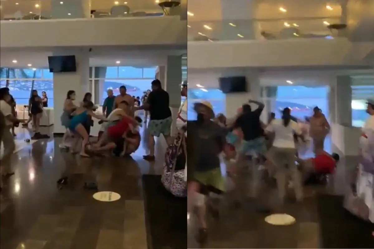 VIDEO: Turistas se agarran a golpes en pleno lobby del hotel Kristal Beach