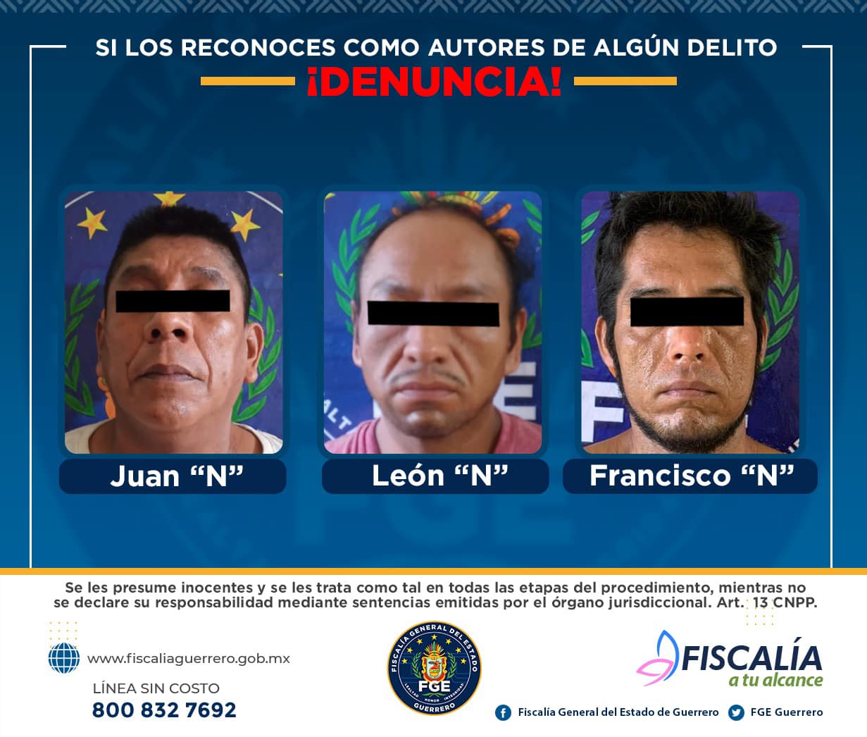 FGE Guerrero detiene a tres Narcomenudistas, en Zihuatanejo de Azueta