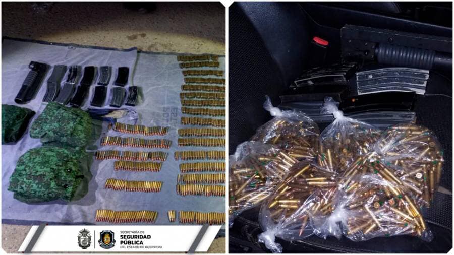 Aseguran armamento y vehículos en Coyuca de Benítez