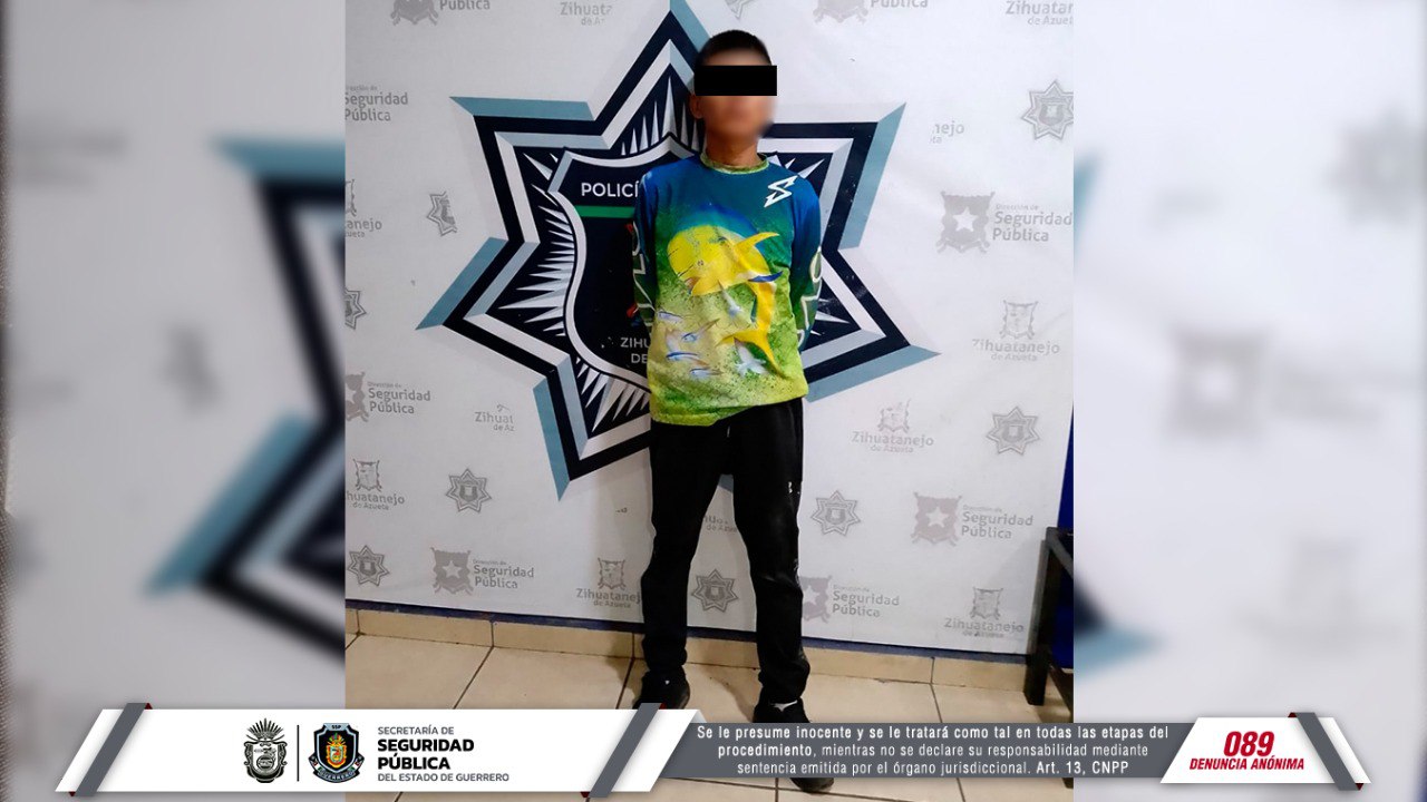 Detiene la Policía Estatal a una persona en el municipio de Zihuatanejo, Guerrero