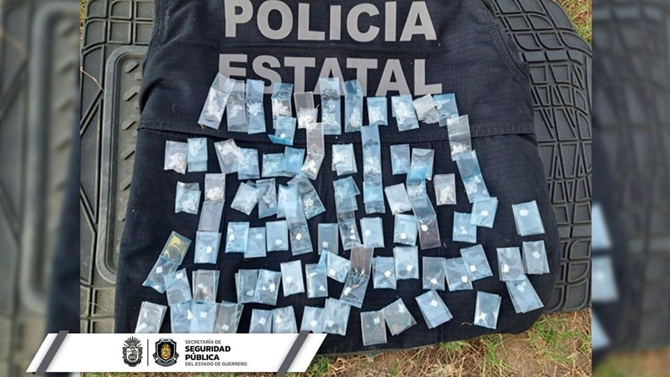 Asegura la Policía Estatal presunta droga en el municipio de Florencio Villarreal, Guerrero