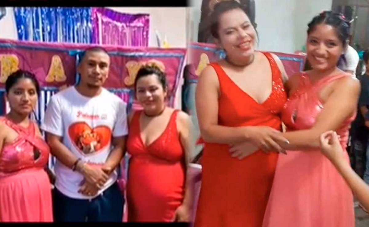 Se vuelve viral un hombre que celebró el baby shower ¡de sus dos esposas embarazadas juntas!