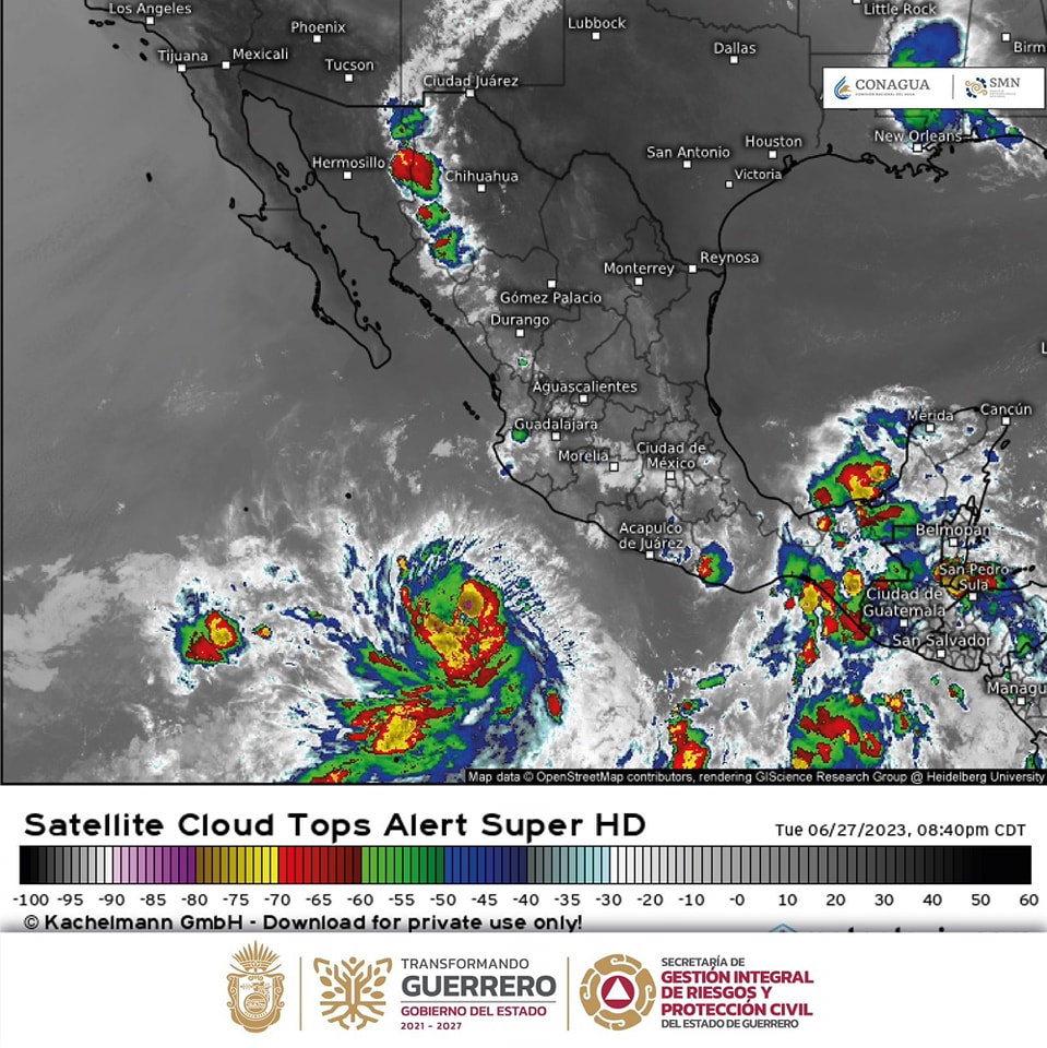 Prevé lluvias en Guerrero por evolución de la tormenta tropical “Adrián”: SGIRPCGRO