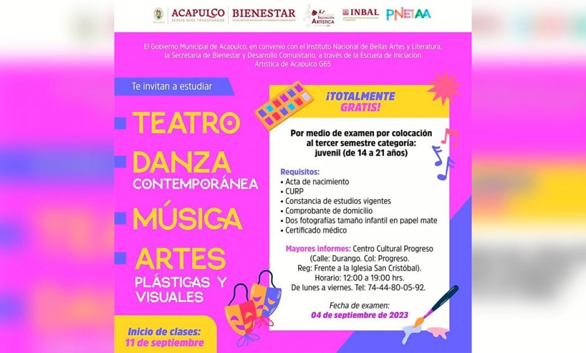 Descubre tu talento en el mundo de las artes, abren convocatoria para niños de 9 a 13 años