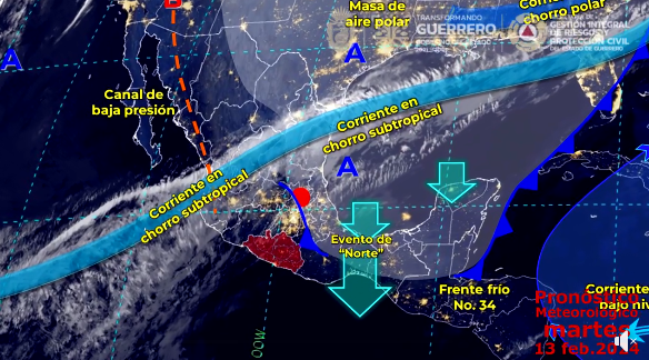 Emite PC aviso preventivo por condiciones climáticas adversas en Guerrero