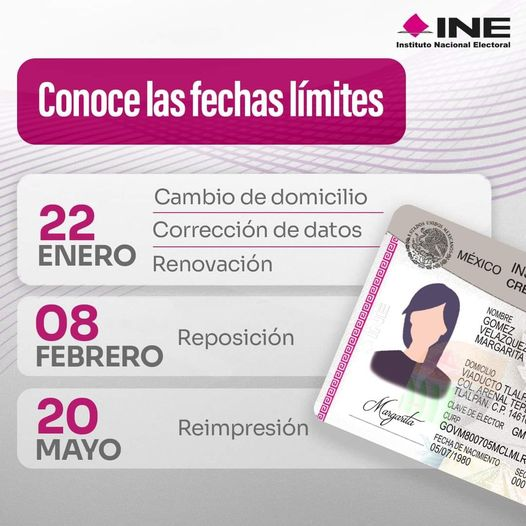 Plazo para reposición de credenciales electorales hasta el 8 de febrero