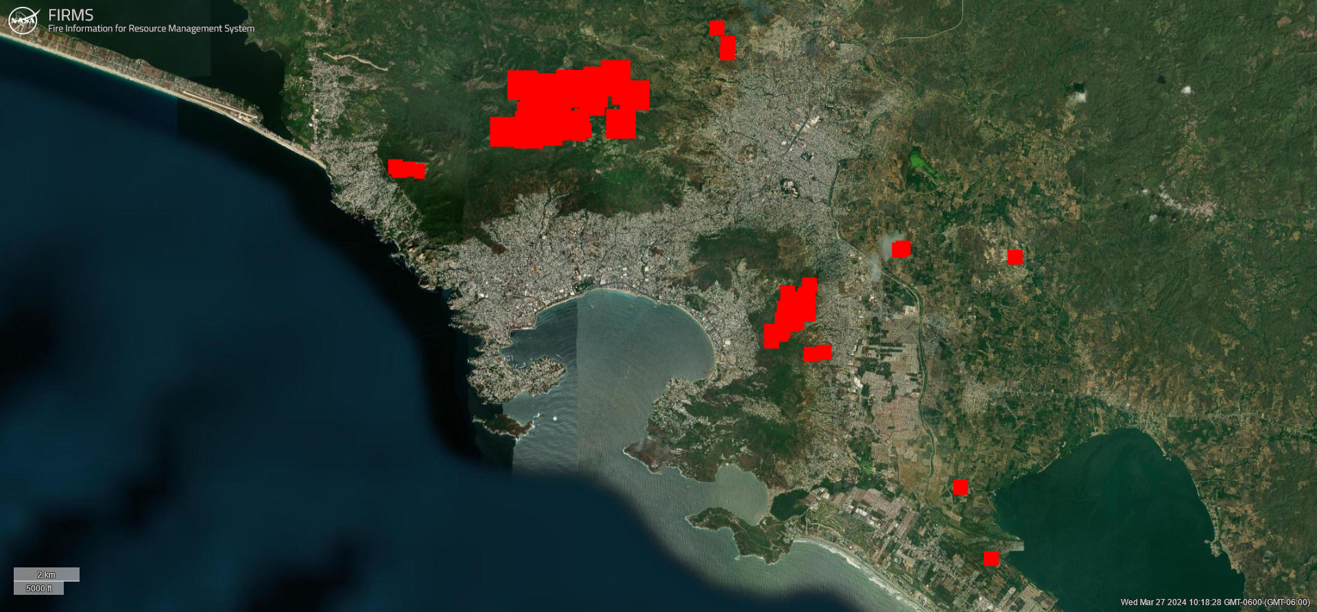 Así registra la NASA incendios en Acapulco