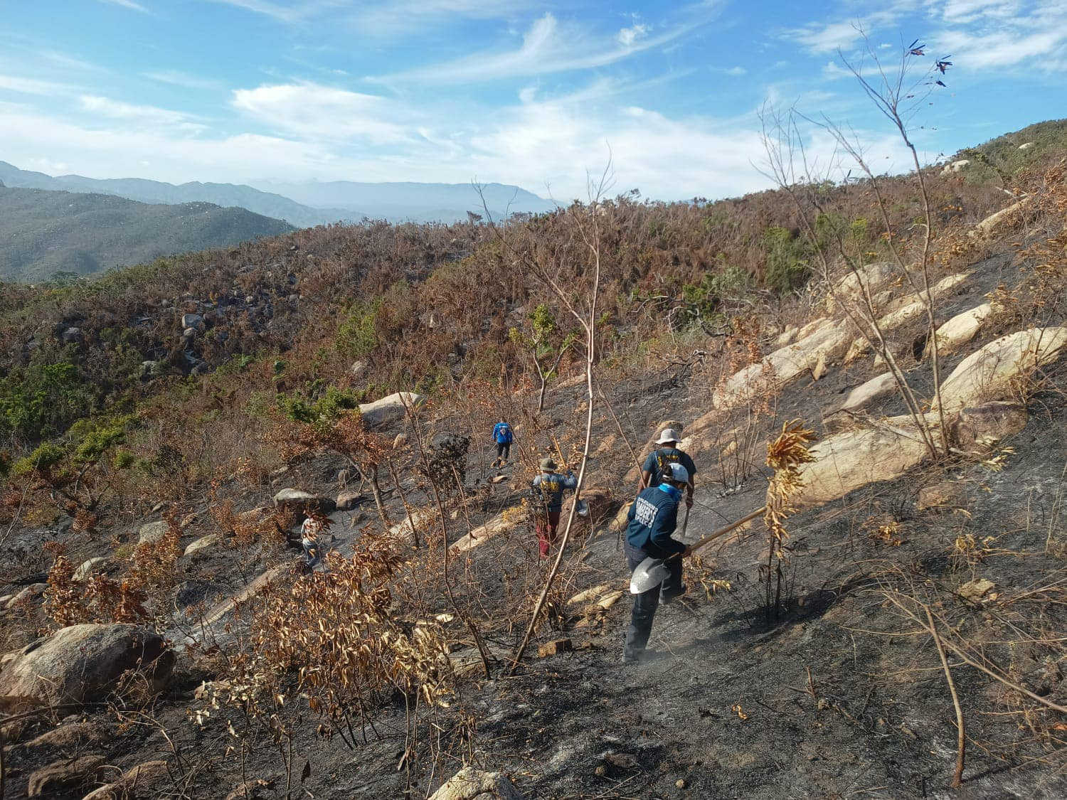 Gobierno Municipal de Acapulco combate incendio forestal en colonia Vista Hermosa