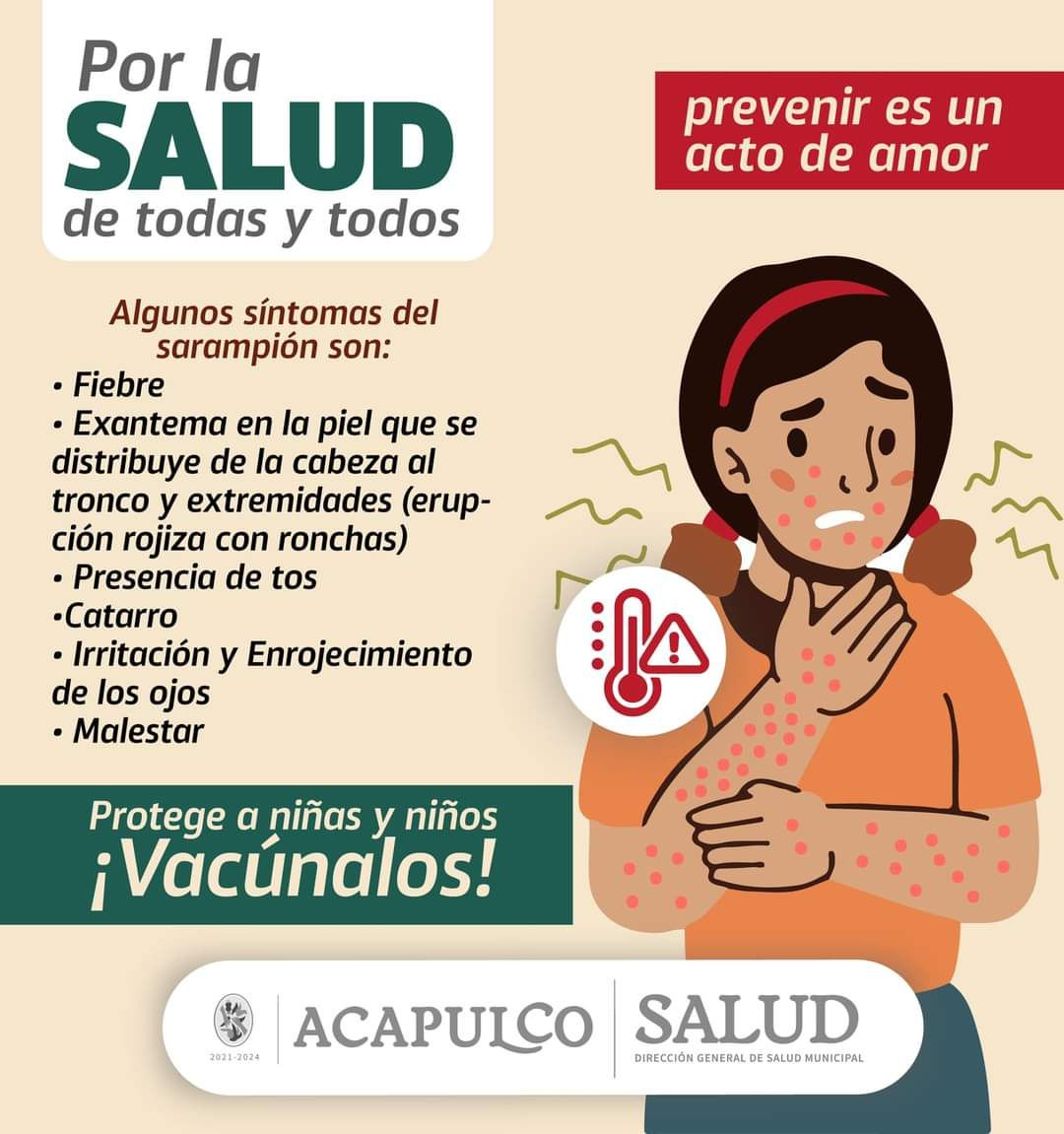 Salud Acapulco insta a completar vacunación ante alerta por sarampión