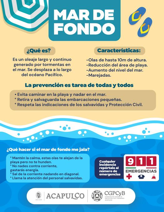 Gobierno Municipal de Acapulco emite recomendaciones ante la presencia del Mar de Fondo