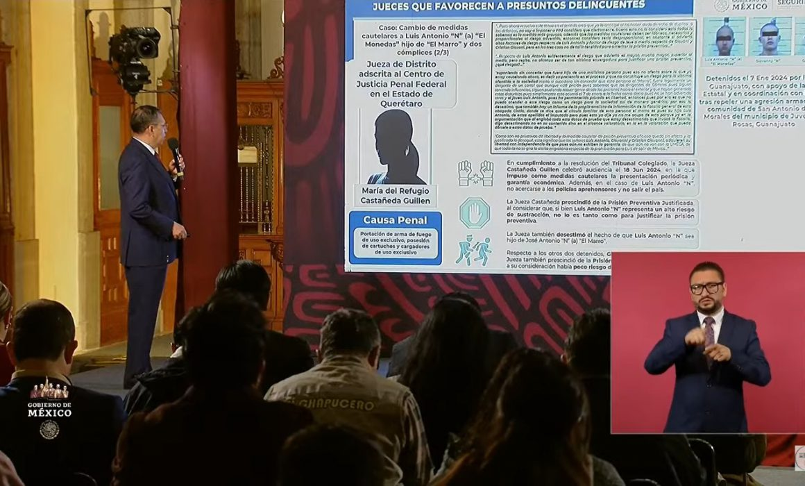 Exhiben a magistrados y jueza por liberación del hijo de «El Marro»