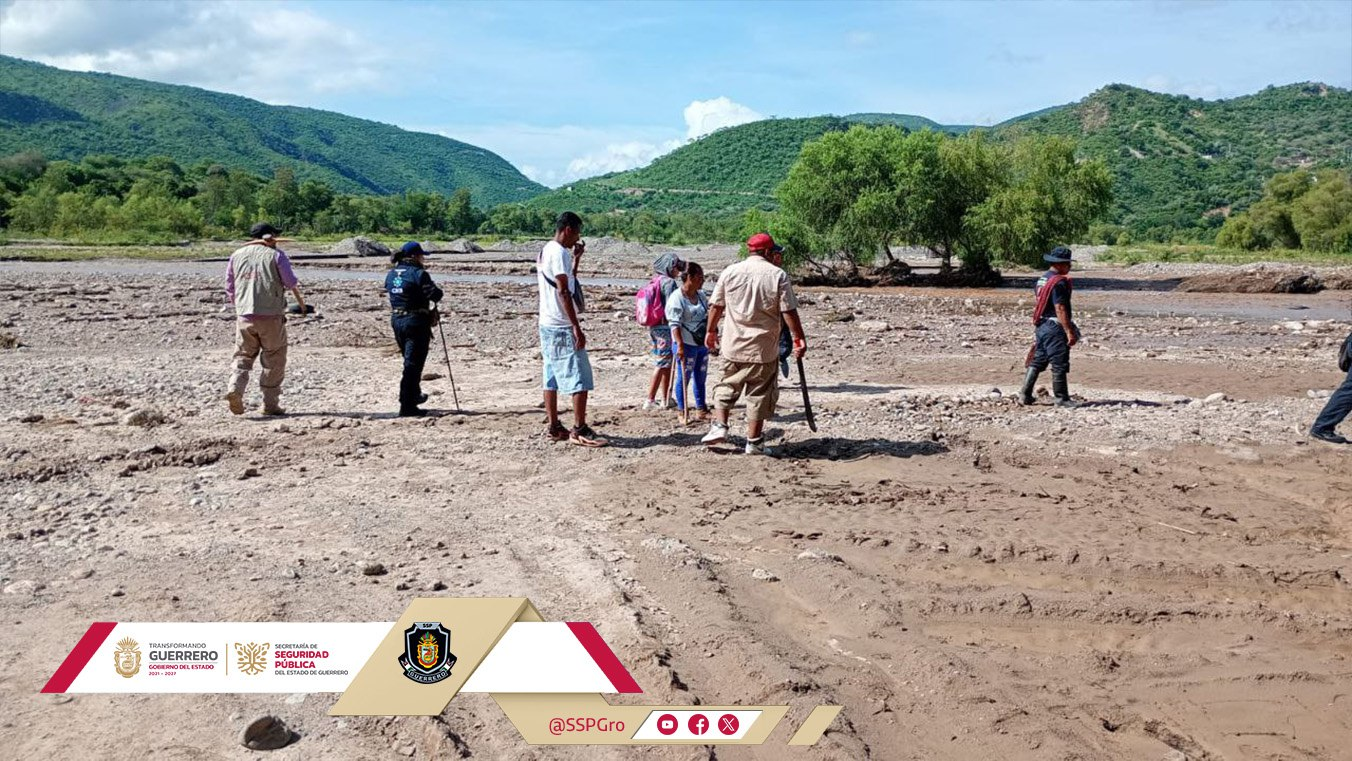 Continúan labores de búsqueda en Tlapa tras fuertes lluvias