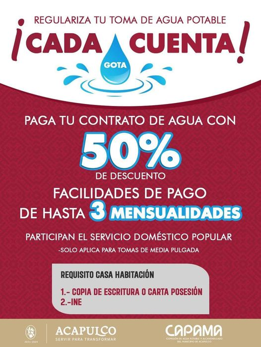 Lanzan campaña “Regulariza tu toma de agua potable ¡Cada gota cuenta!” en Acapulco