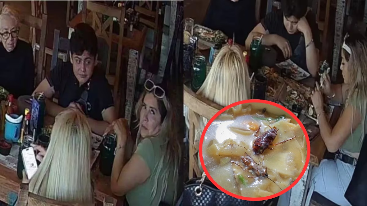 ¡Y todo por no pagar! Una mujer es captada colocando insecto en su plato; la apodan «Lady Cucaracha»