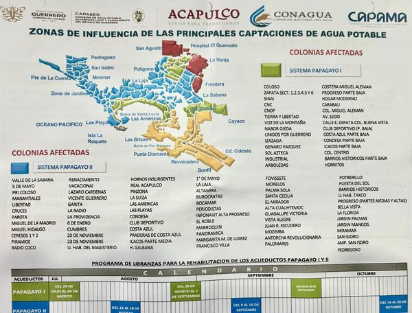 Anuncia Abelina López Rodríguez suspensión temporal del suministro de agua para reparación de fugas en Acapulco