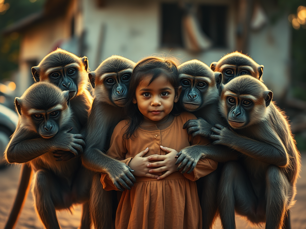 Manada de monos salvan a niña; atacan a un hombre que pretendía secuestrarla y abusar de ella