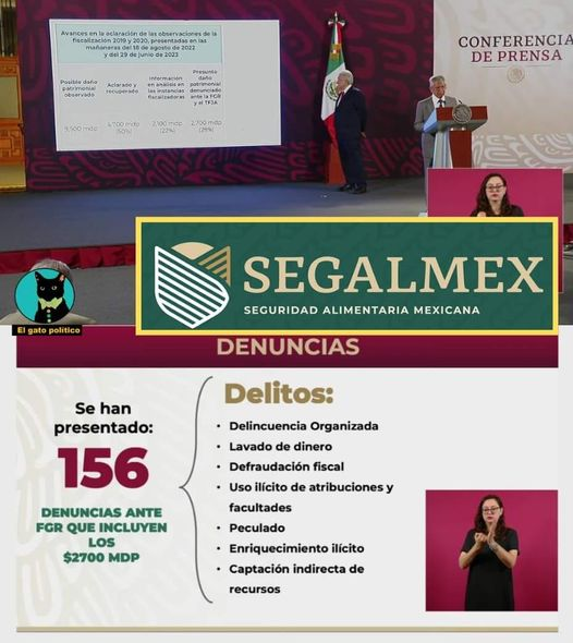 López Obrador califica el desfalco en Segalmex como el único caso de corrupción en su administración