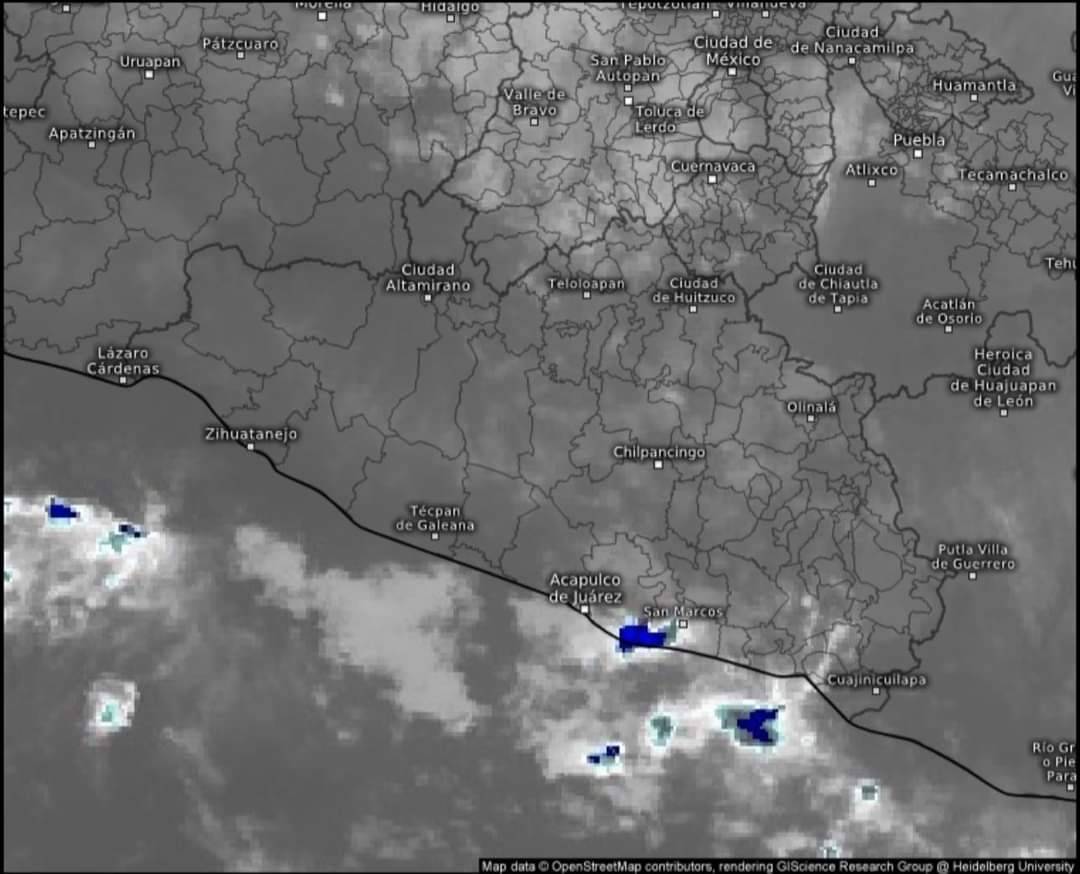 Se pronostican lluvias fuertes para este jueves en varias zonas de Guerrero
