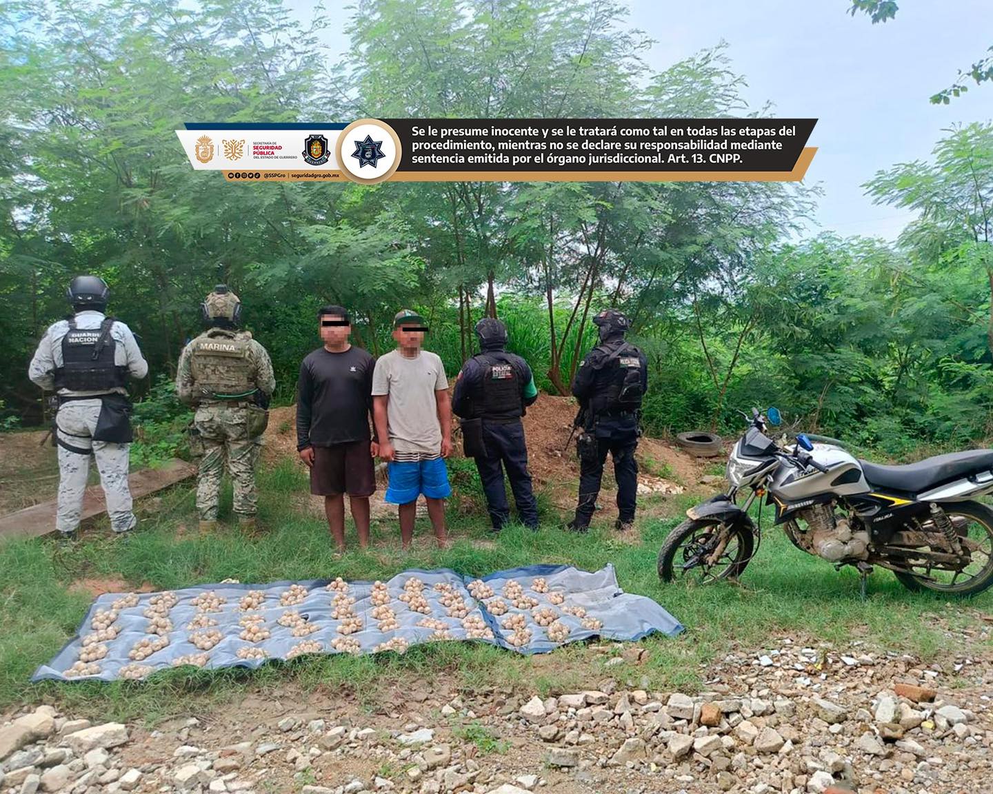 Detienen a dos hombres con 707 huevos de tortuga en San Marcos