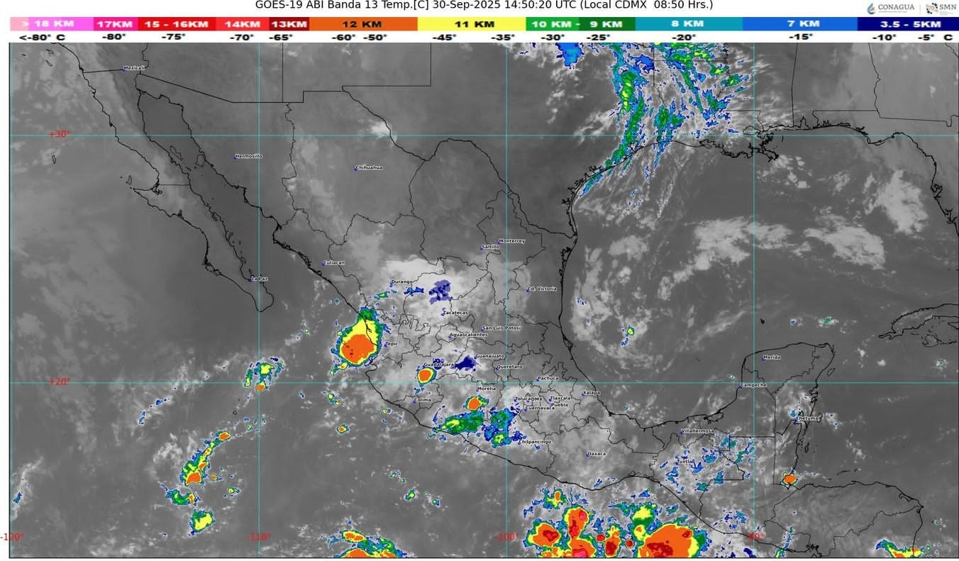 Guerrero bajo vigilancia meteorológica: posibles lluvias moderadas e incremento de sistemas en el Pacífico