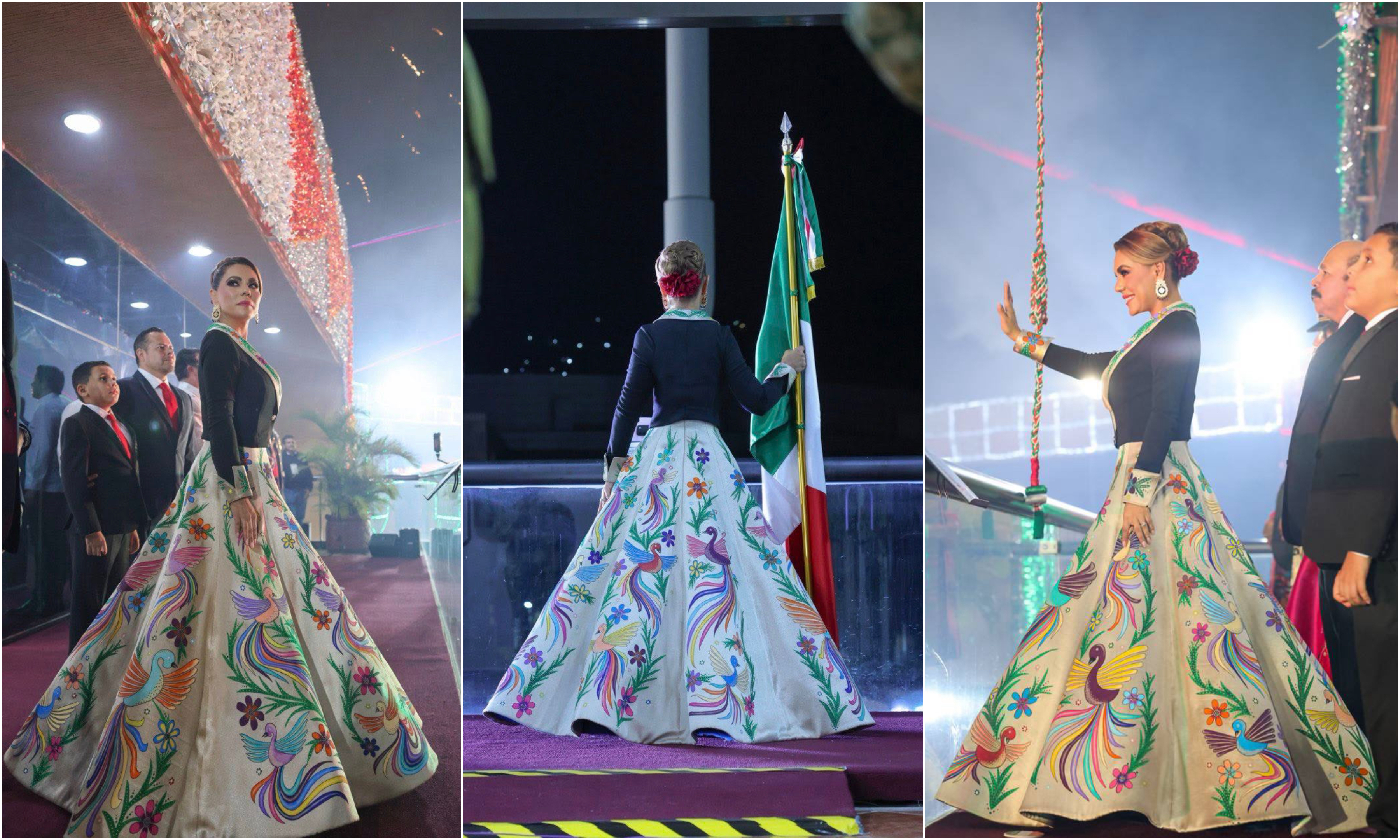 Evelyn Salgado viste un vestido inspirado en Xalitla para el Grito de Independencia